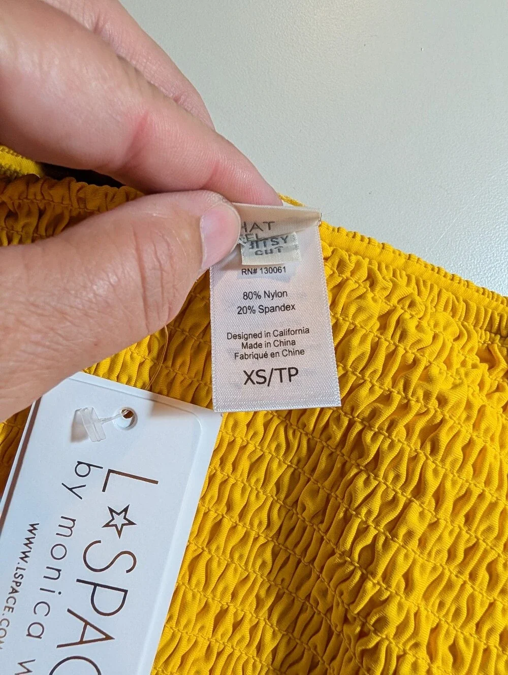 L Space By Monica Wise XS Woman's Barlette High-Waist Swim Bottoms - Yellow NWT